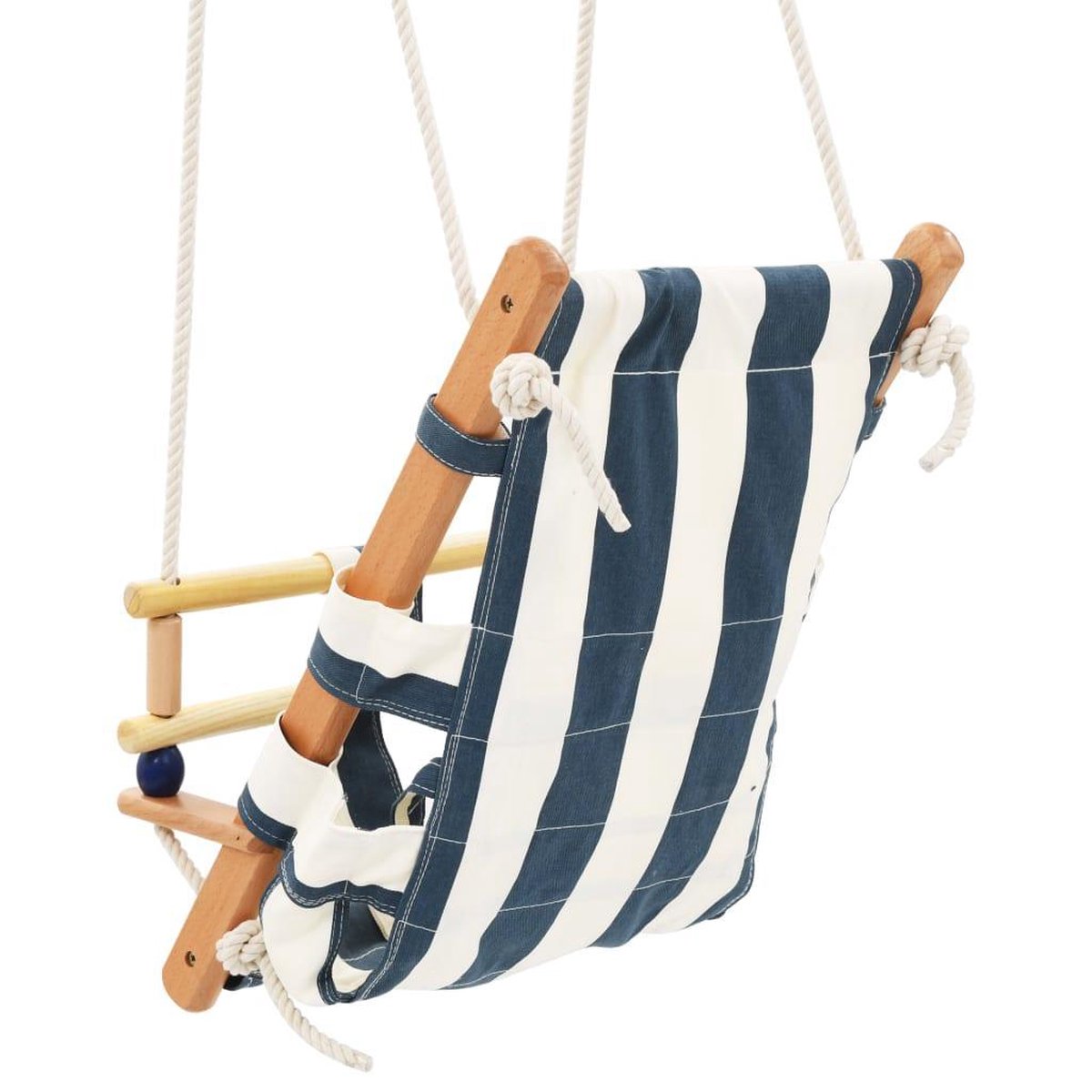 Baby Swing with Harness Wood Blue - Outdoor Baby Swing - Garden Baby Swing - Toddler Swing - Children's Swing - Swing Seat