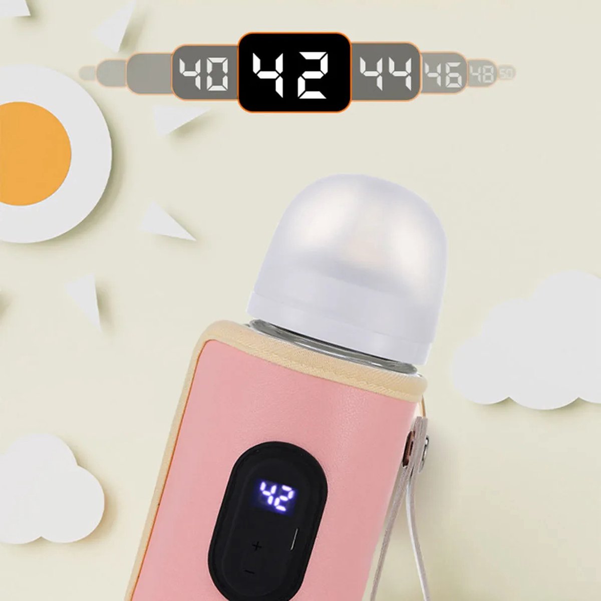 Flessenwarmer - Baby Voedingsfleshoes - Verstelbare Flessenwarmer - Draagbare Flessenwarmer - USB - Groen