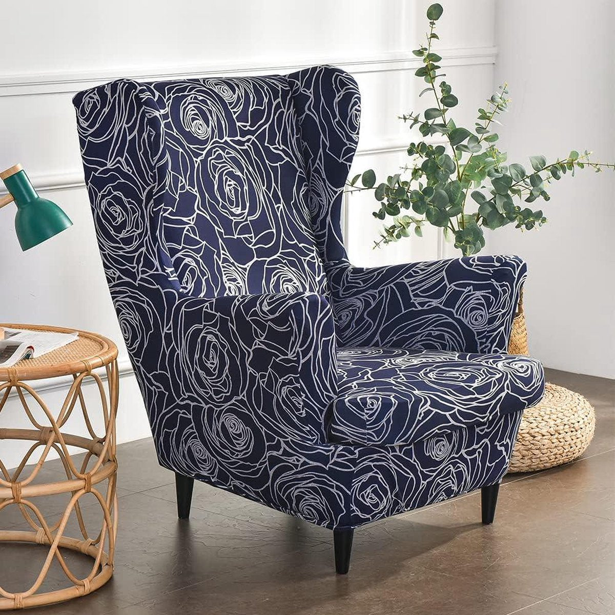 Printed Wingback Chair Slipcovers - Armchair Covers for Living Room
