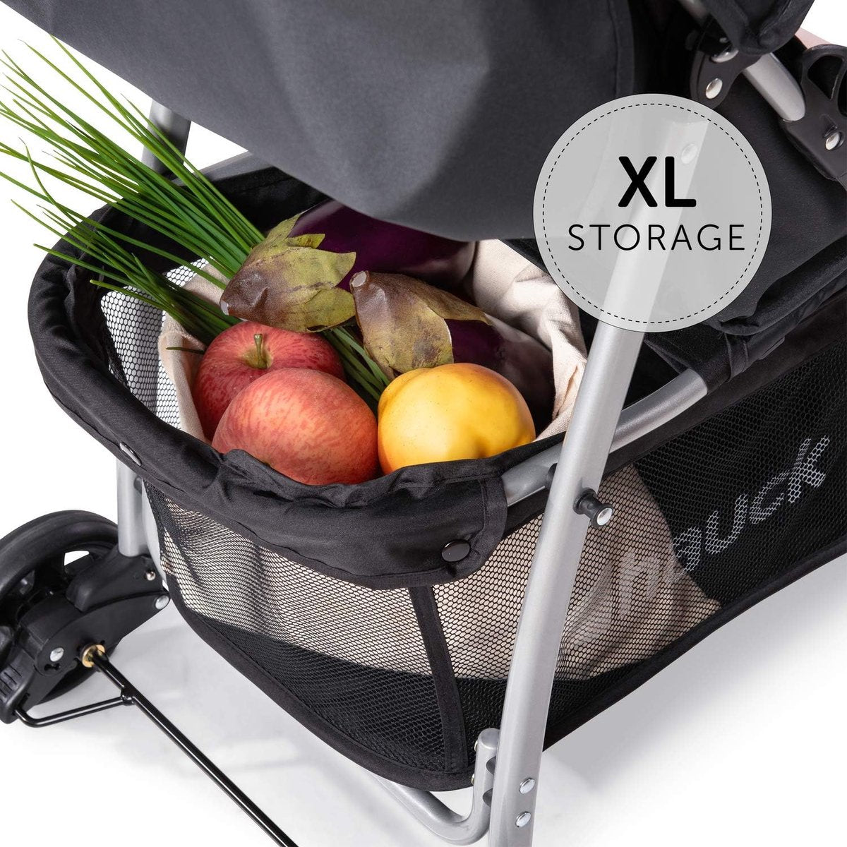 Sporty lightweight buggy up to 18 kg with recline position from birth, easy and compact fold, bumper bar, large shopping basket - red
