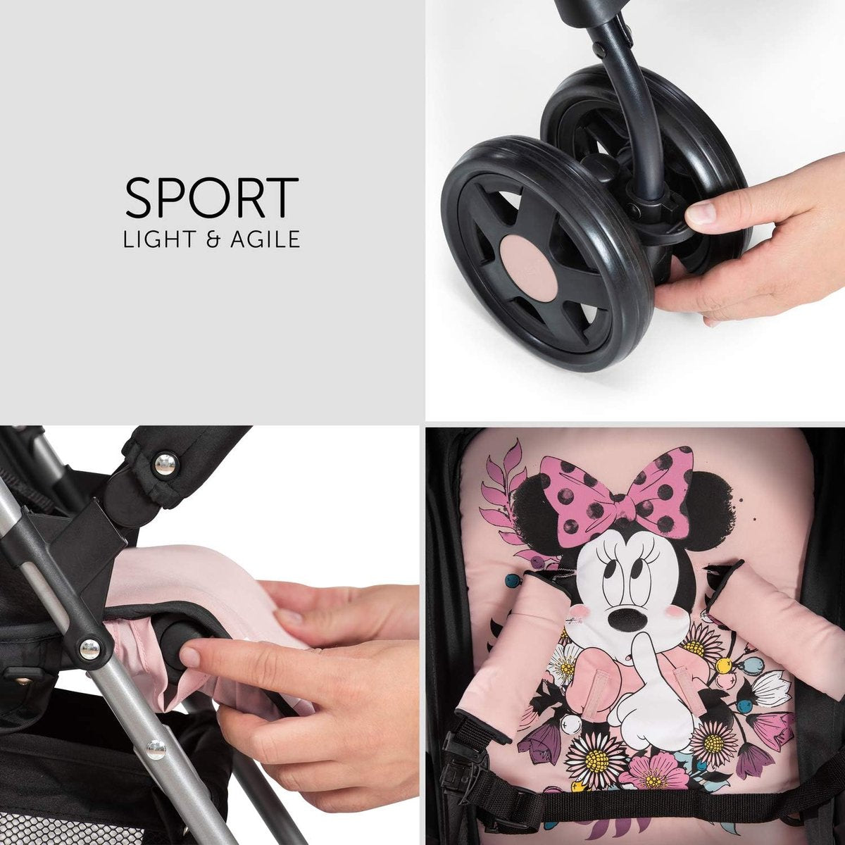 Sporty lightweight buggy up to 18 kg with recline position from birth, easy and compact fold, bumper bar, large shopping basket - red