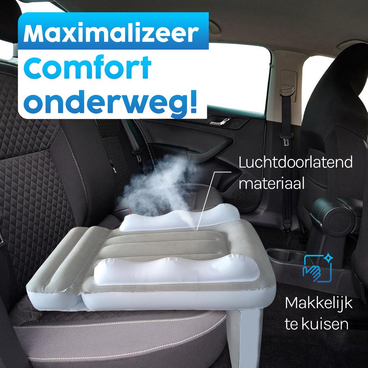 Inflatable Airplane Bed - Baby Airplane Mattress - Car Bed - Includes Storage Bag, Inflator Pump and Straps - Safe and Comfortable - Compact and Water-Resistant for Travel