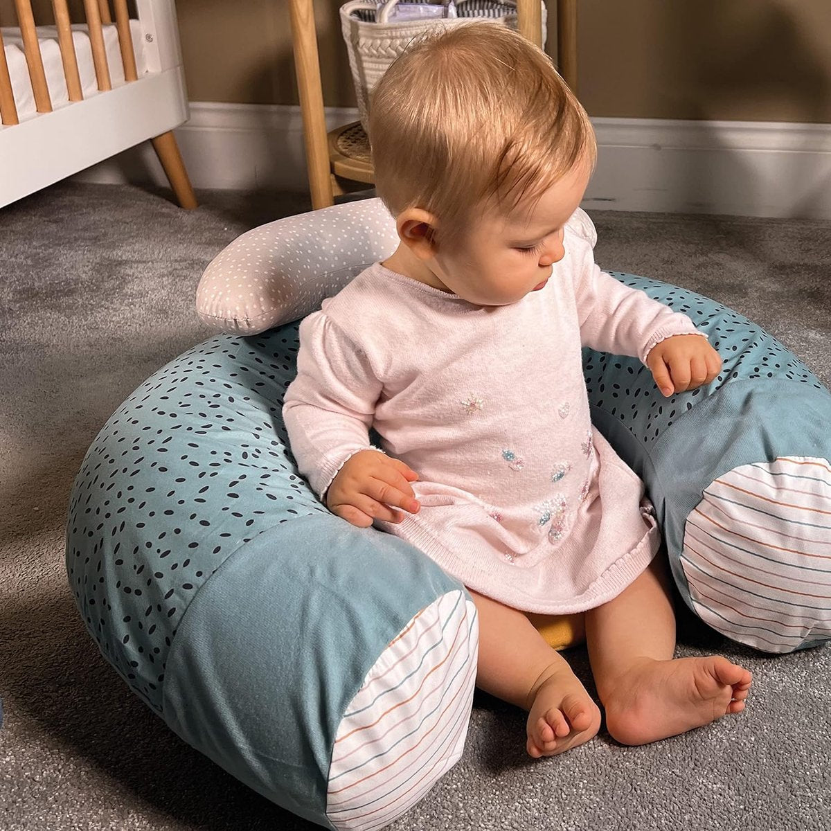 Animal Adventures Sit-Me-Up Baby Seat - Opblaasbare vloerstoel voor baby om te spelen en te zitten - Verwijderbaar dienblad - Machinewasbaar - 6+ maanden