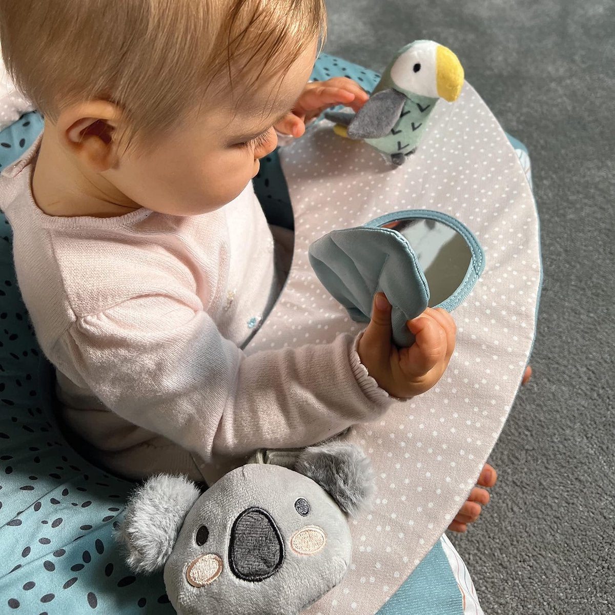 Animal Adventures Sit-Me-Up Baby Seat - Opblaasbare vloerstoel voor baby om te spelen en te zitten - Verwijderbaar dienblad - Machinewasbaar - 6+ maanden
