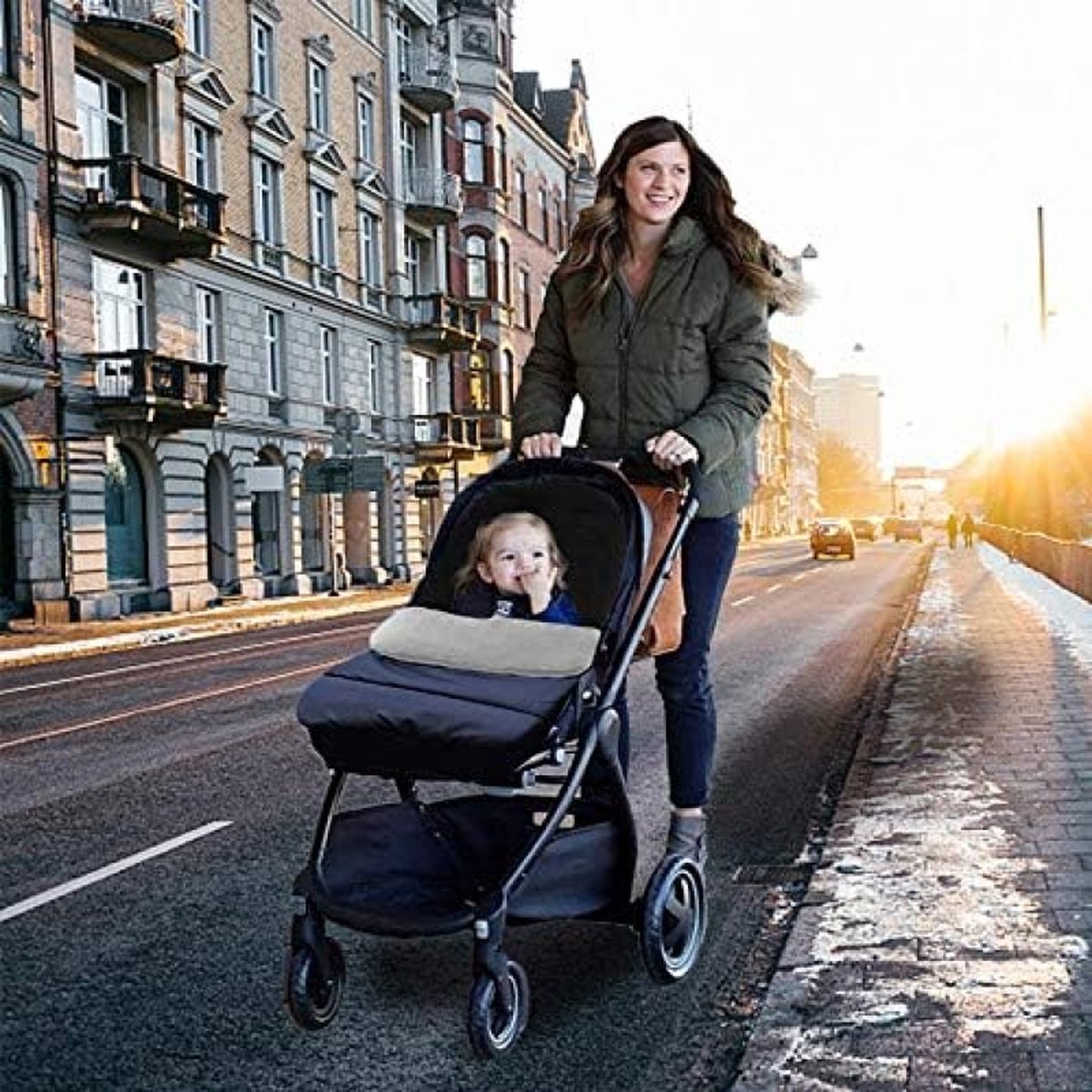 Winter voetenzak kinderwagen, universele voetenzak voor baby's, zachte babywinterzak, deken voor kinderwagen, jogger, buggy, kinderbed, waterafstotende outdoor beendeken