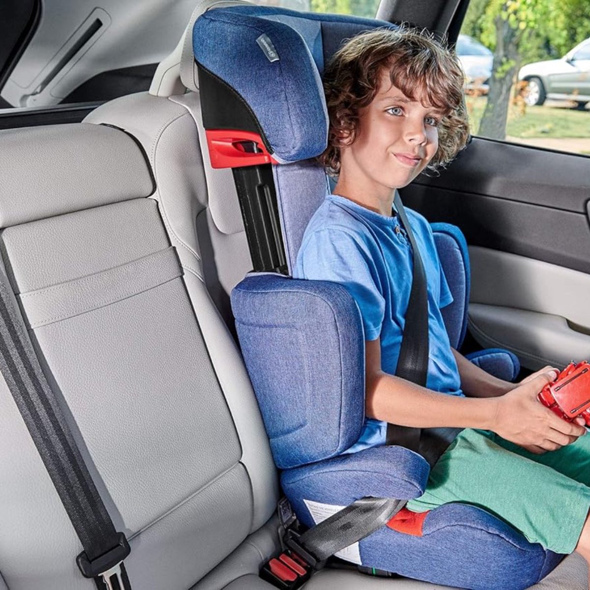 Car seat booster - Booster seat with Isofix - Adjustable Headrest for Toddlers - Group 2/3 - 15-36 kg - up to 12 years - Black/Grey