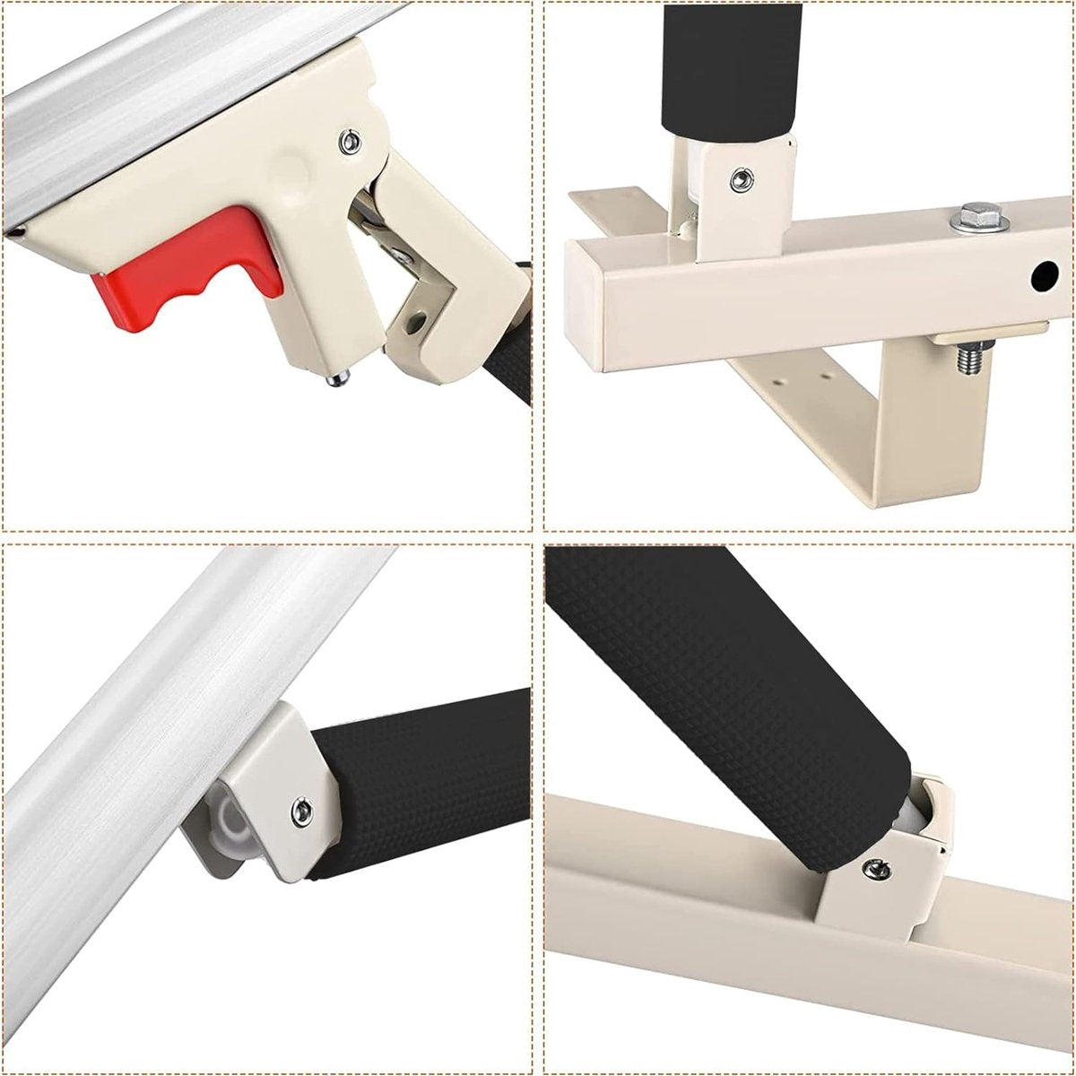 Opvouwbare bedhek veiligheidszijbeveiliging voor ouderen, volwassenen, ondersteunt handgreep, beschermende leuningen, bedleuning voor gehandicapten, ziekenhuis, met opbergzak (wit, 70 x 40 cm)