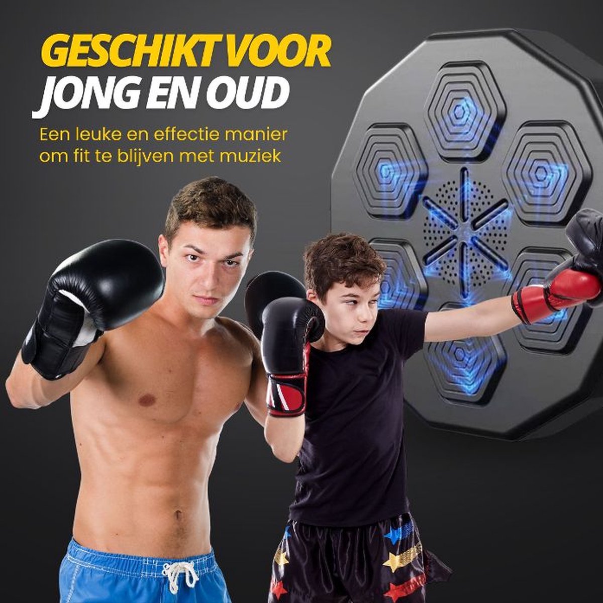Boksmachine met Bluetooth inclusief Bokshandschoenen - Boksmachine – Boksmachine met muziek - Boxmachine – Boxingmachine - Boksmachine met Bluetooth - Boxing machine - Boksmachines -