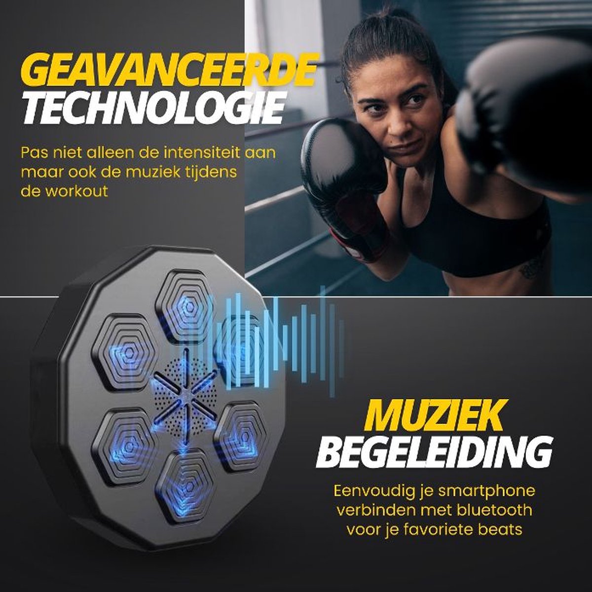 Boksmachine met Bluetooth inclusief Bokshandschoenen - Boksmachine – Boksmachine met muziek - Boxmachine – Boxingmachine - Boksmachine met Bluetooth - Boxing machine - Boksmachines -