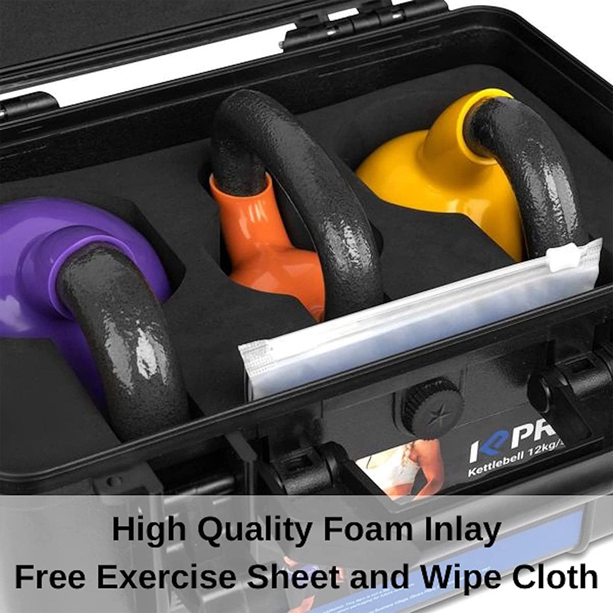 Pro Fitness Kettlebell Set – set van 3 gewichten – 2, 4 en 6 kg – Gietijzer – Opbergdoos - Cadeau