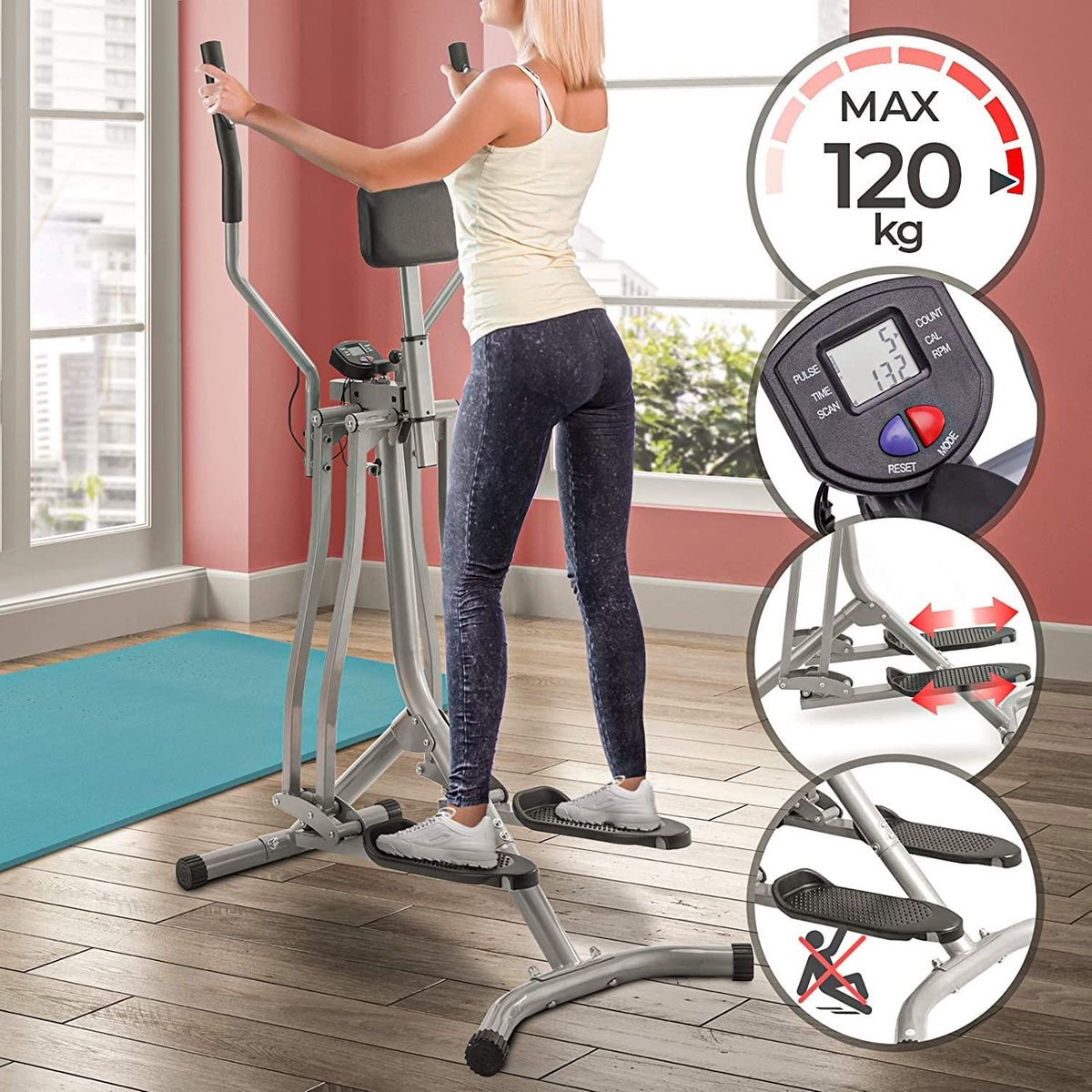 Crosstrainer with LCD display - Silver