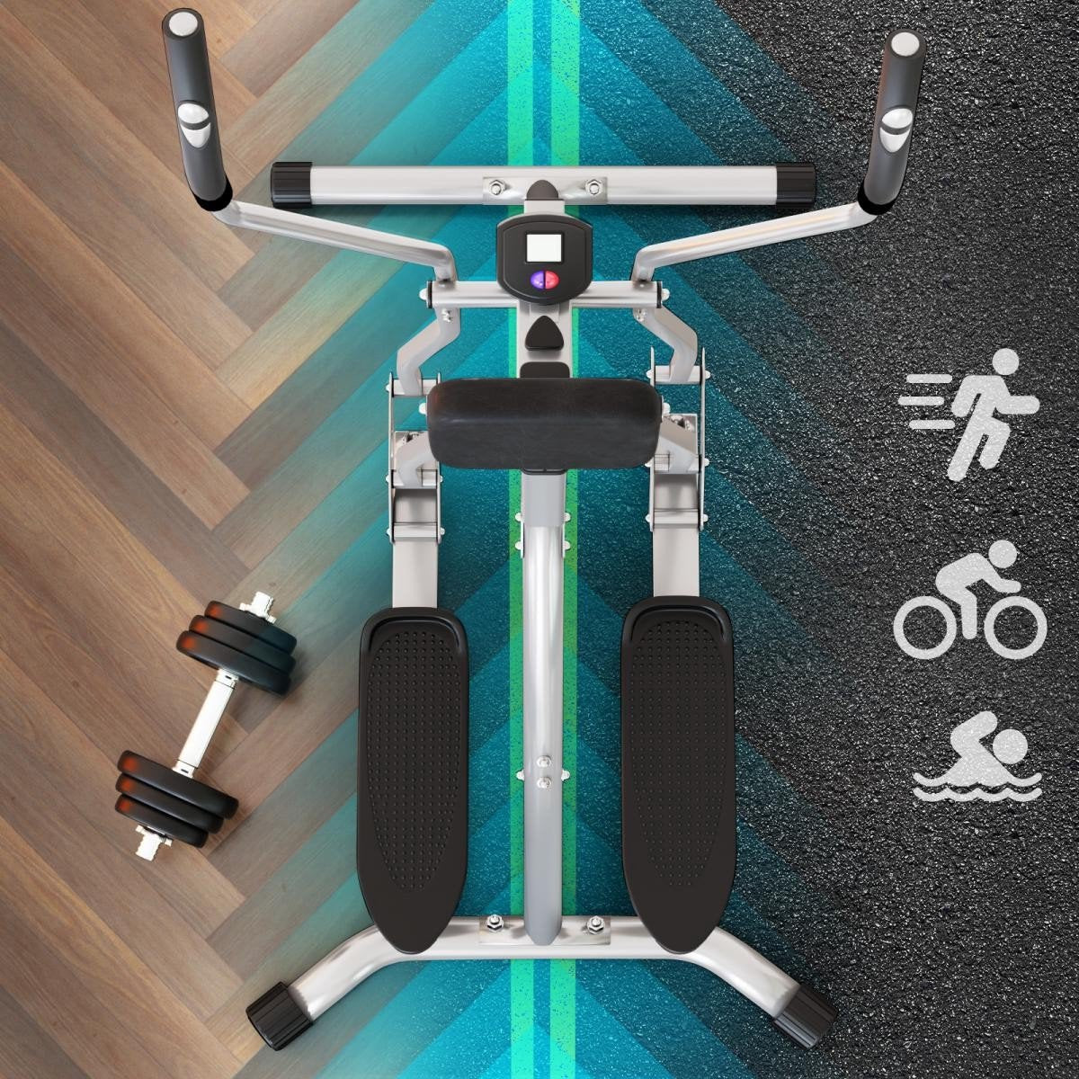 Crosstrainer with LCD display - Silver