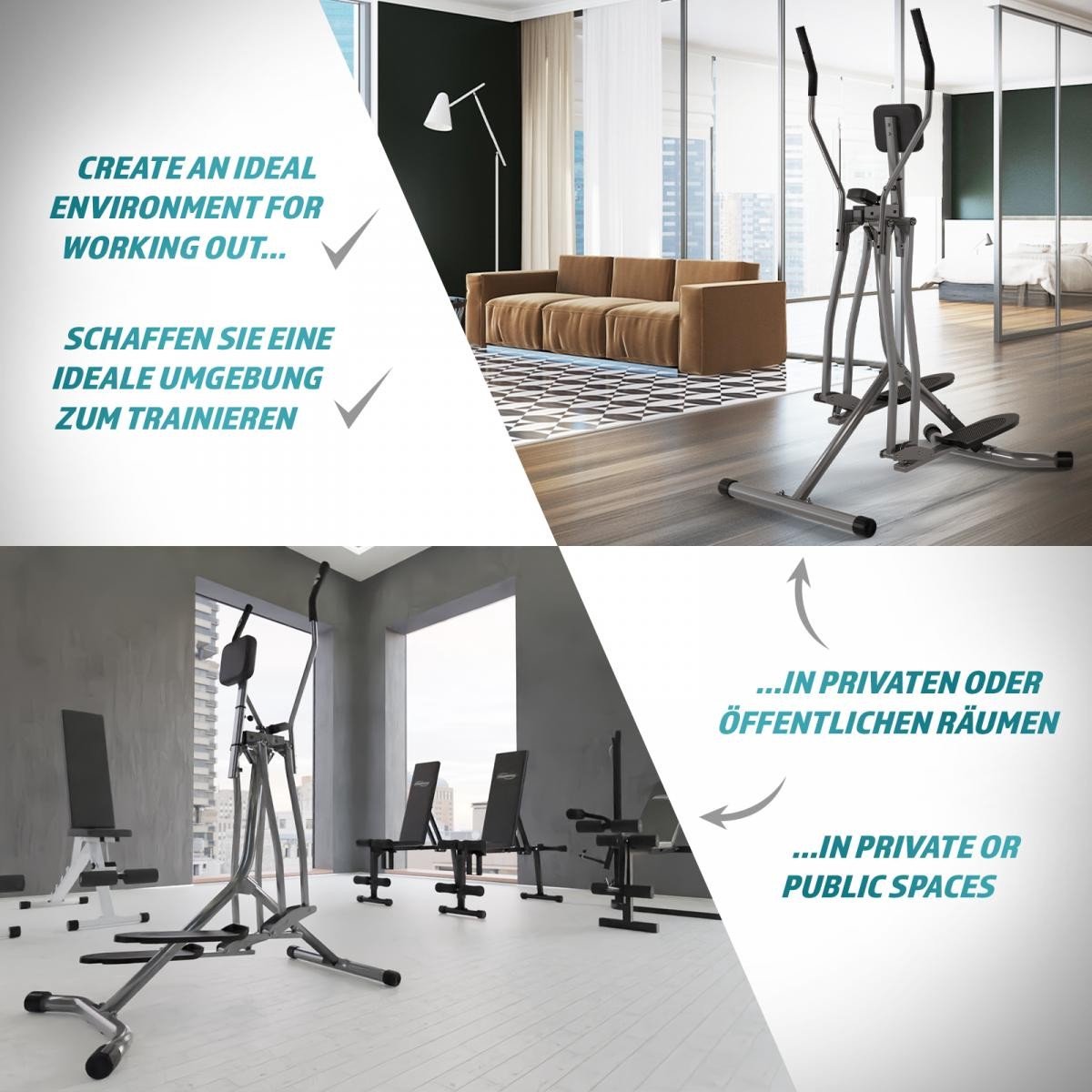 Crosstrainer with LCD display - Silver