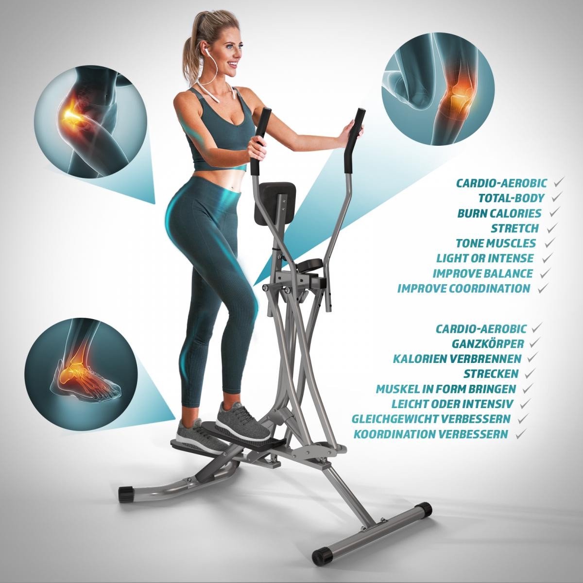 Crosstrainer with LCD display - Silver