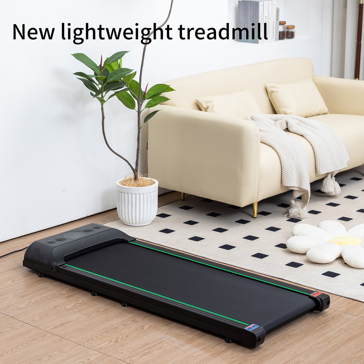 Loopband - 1-6km/u - Krachtig - Slank en Stil - LCD Scherm en Teller - Ingebouwde Bluetooth-Luidspreker - Meerdere Snelheidsstanden - Walking Pad - Treadmill - MET Afstandsbediening