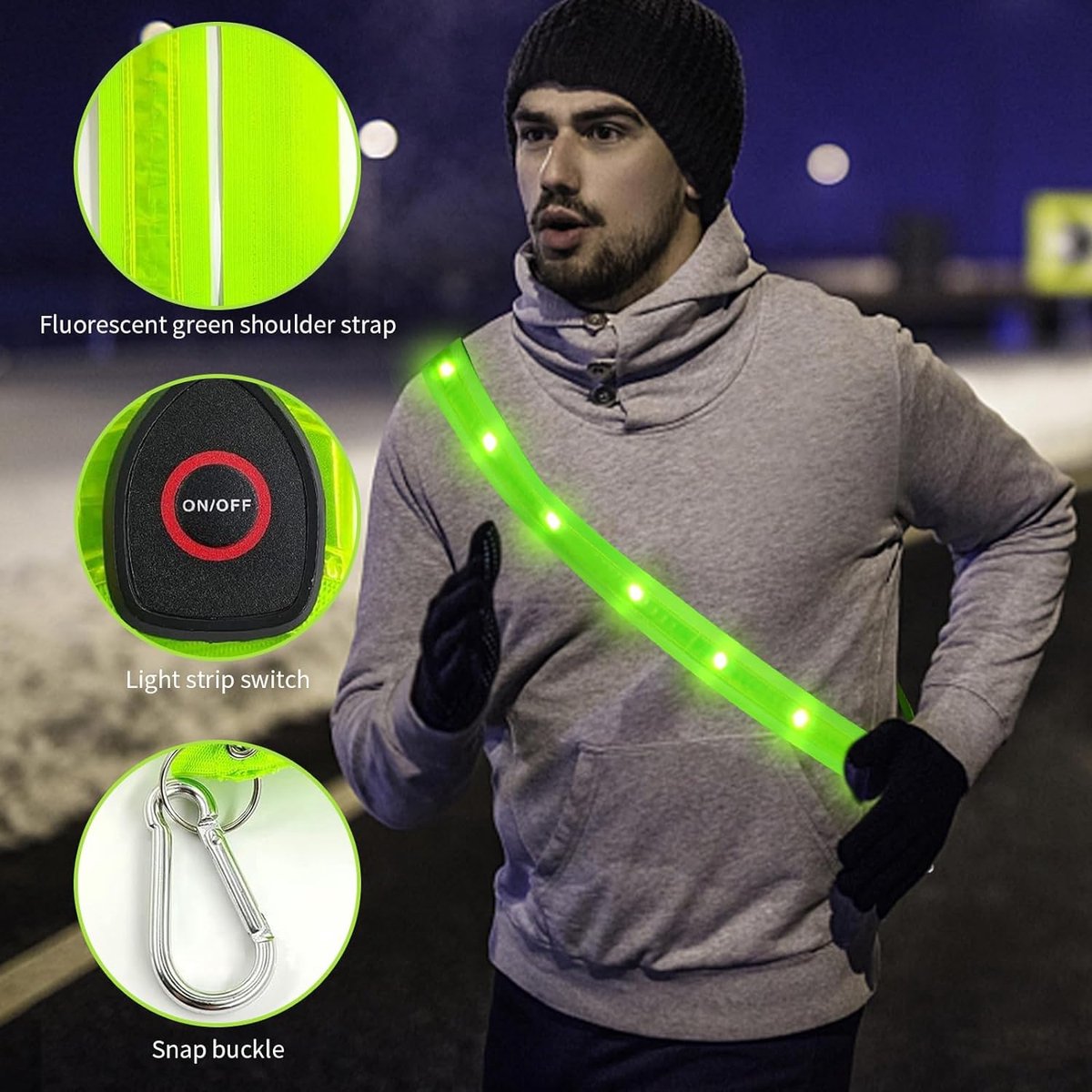 Running lights - Chest lamp - Chest light running - Chest light walker - USB rechargeable - Running vest
