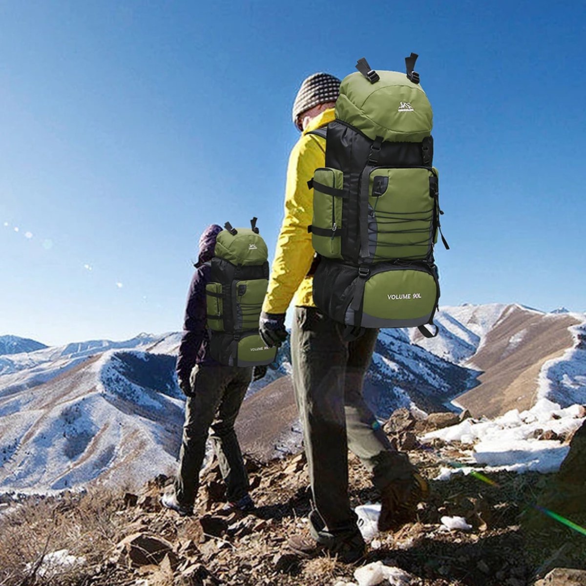 E-Shop4u® - 90L - Rugzak - Backpacks - Militair - Tactische - Rugzak - Groen - Outdoor - Survival - Wandelen - Trekking - Klimmen - 90 Liter - Backpack Organizer