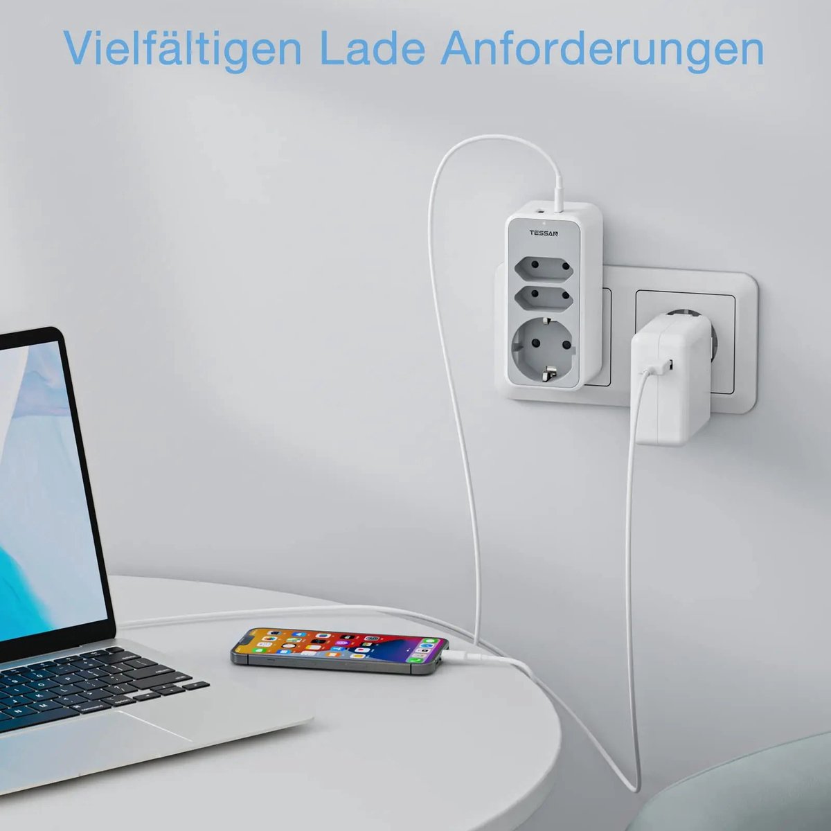 Travel Plug - 3 AC, 1 USB, 1 USB-C - UK to EU Adapter Plug - 15W 3A Travel Adapter - Travel Plug Foreign Socket - Travel Adapter England UK Adapter Plug Ireland