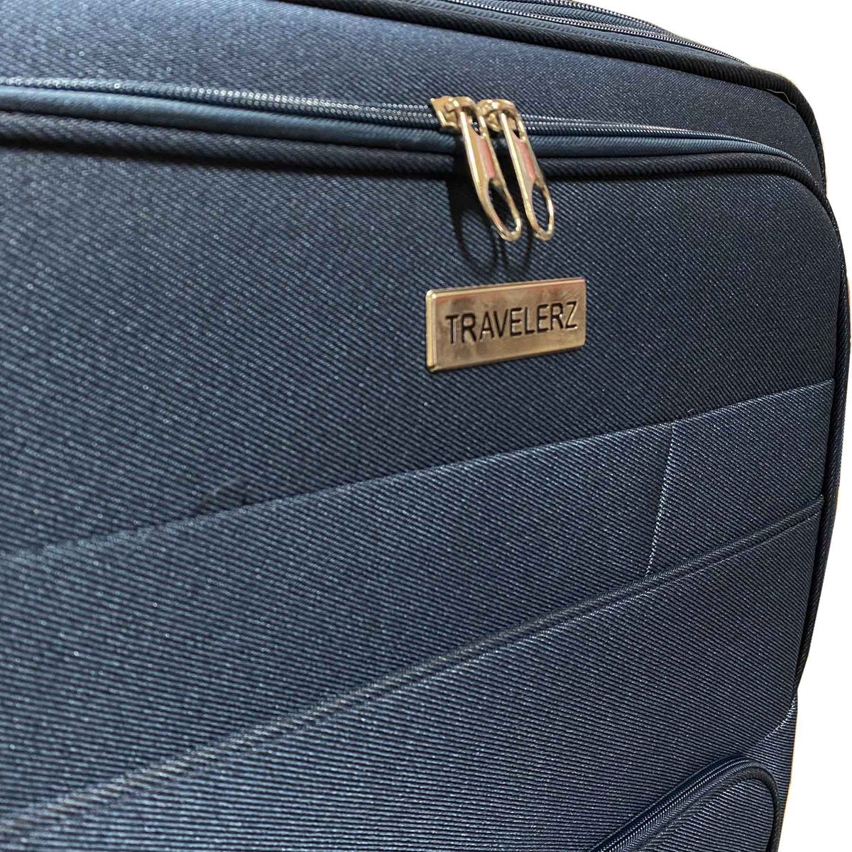 Handbagage reiskoffer met wielen softcase 42 liter - met cijferslot - expandeerbaar - voorvakken - blauw