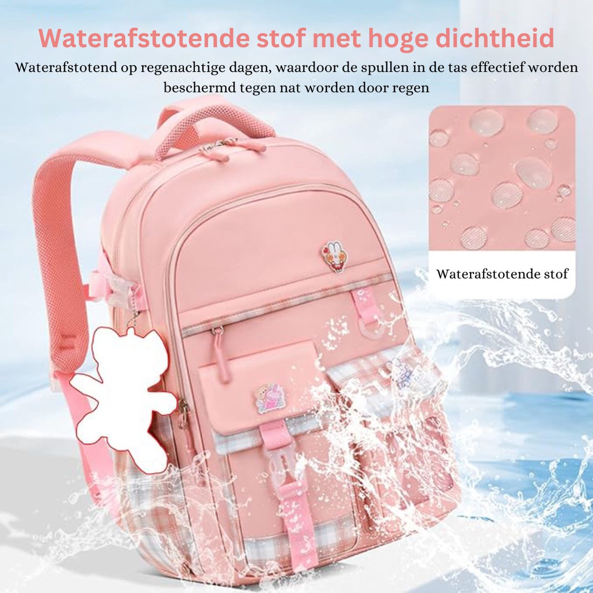 Schooltas meisjes basisschool - Rugzak - Eerste leerjaar - Roze rugtassen - Schooltas - Kind - Waterafstotend - Roze