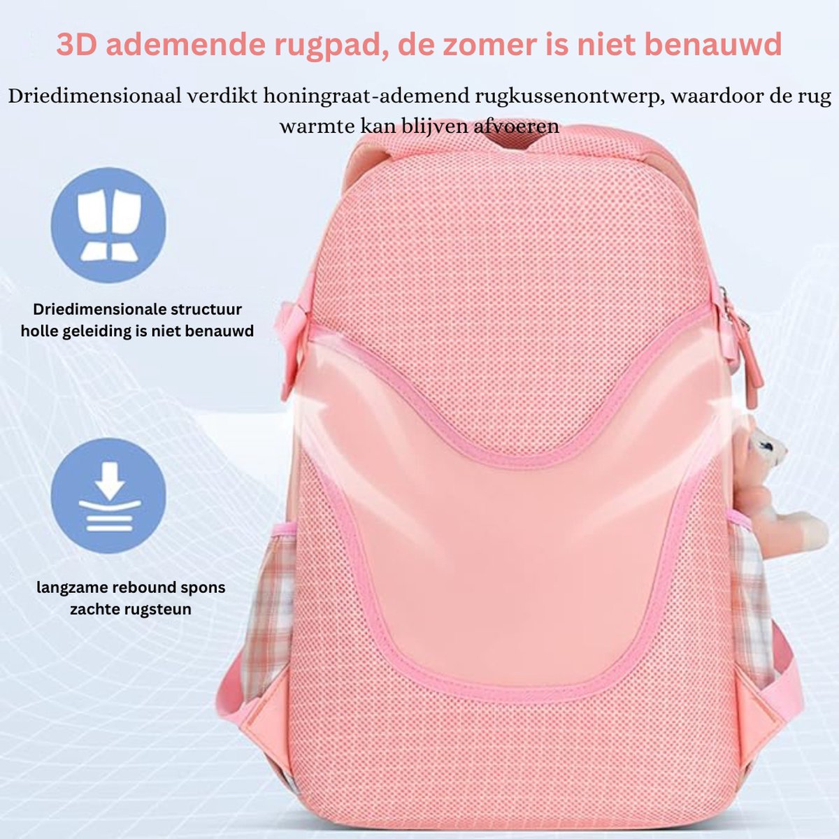 Schooltas meisjes basisschool - Rugzak - Eerste leerjaar - Roze rugtassen - Schooltas - Kind - Waterafstotend - Roze