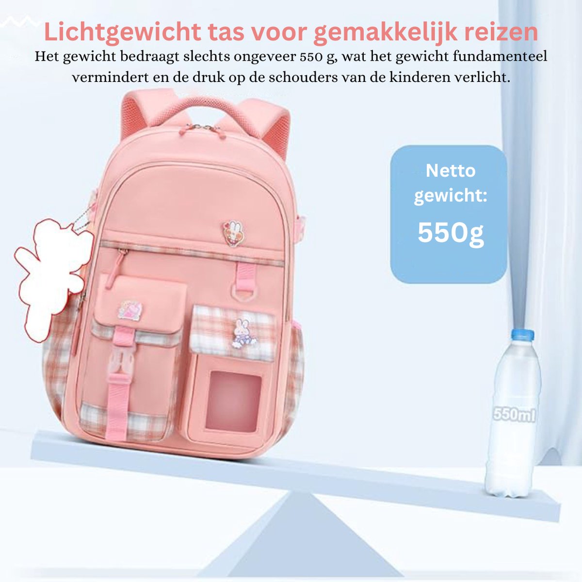 Schooltas meisjes basisschool - Rugzak - Eerste leerjaar - Roze rugtassen - Schooltas - Kind - Waterafstotend - Roze