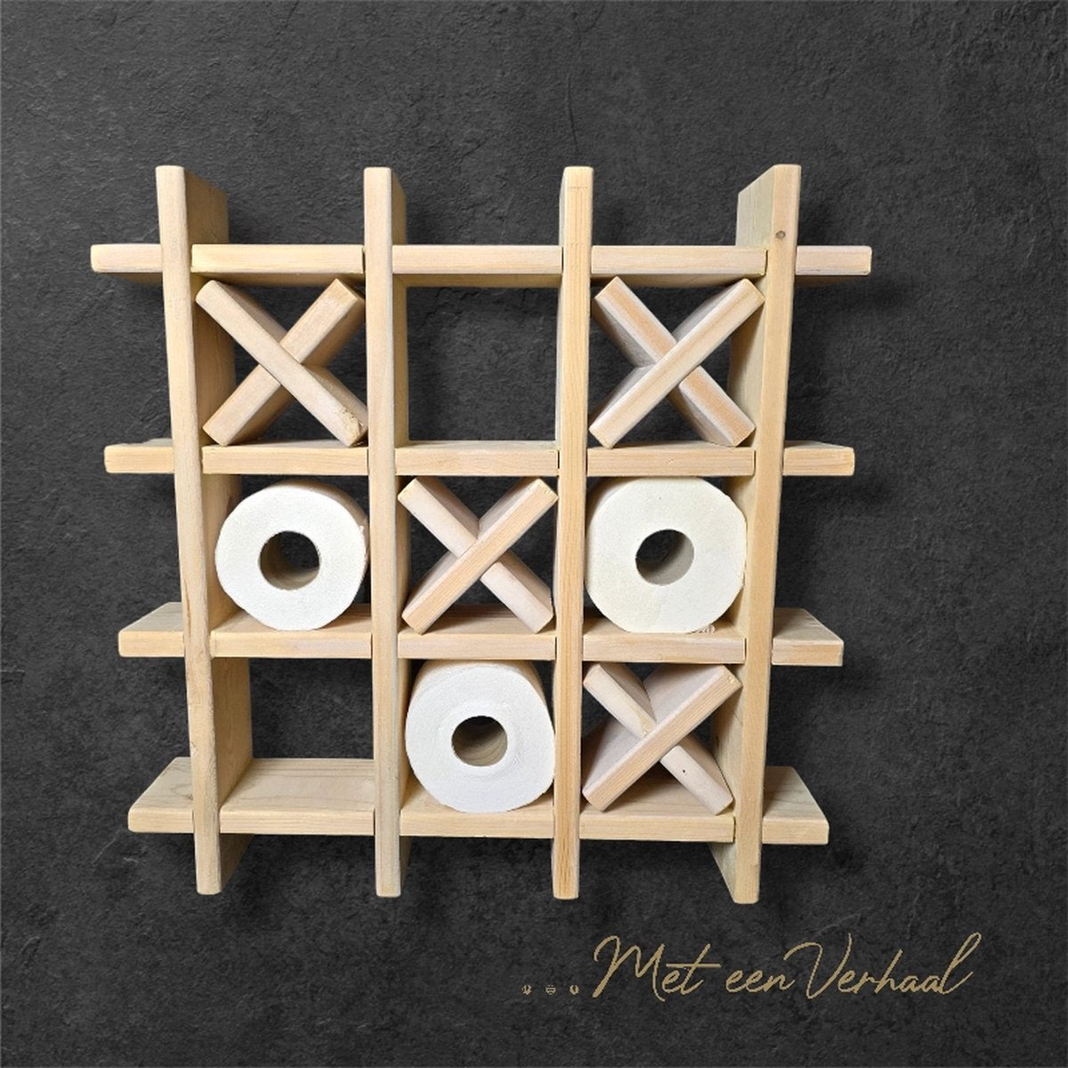 Toilet Paper Holder, toilet roll holder made from reclaimed wood, sustainable, handmade, tic-tac-toe