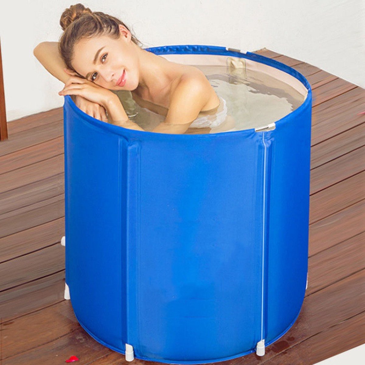 Portable Bathtub - energy-saving and still enjoy a bath - For Adults and Children - 70x70x65 cm - Blue