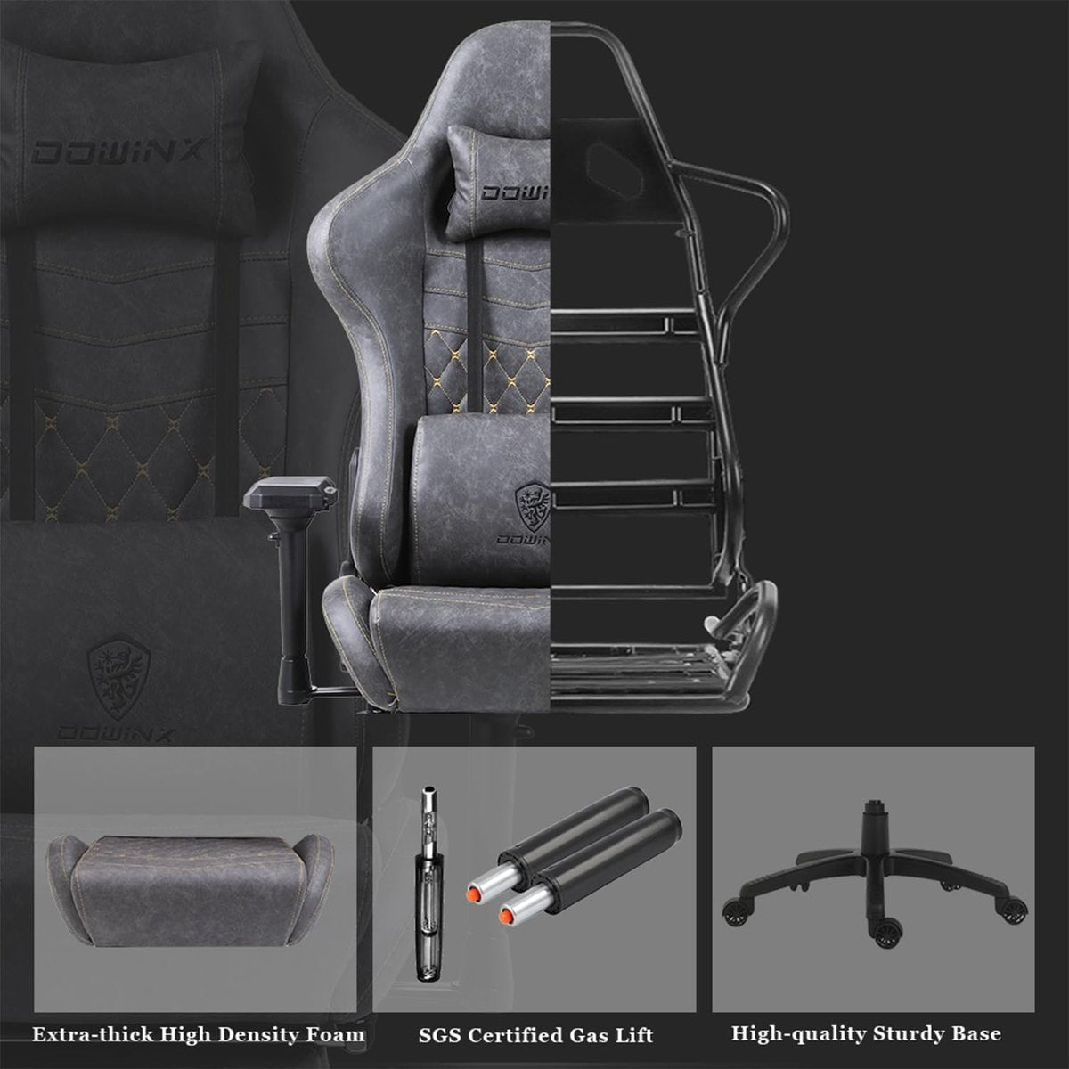 Ergonomische Gaming Stoel met Massage - Grijs