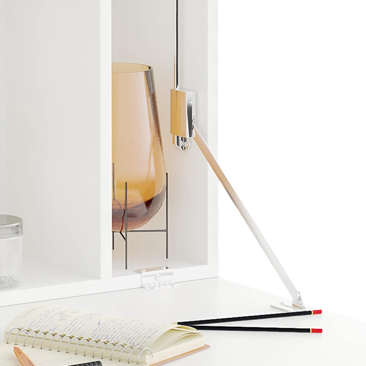 Wall-mounted desk, computer table and table, foldable, with storage, 77 x 20 x 41 cm