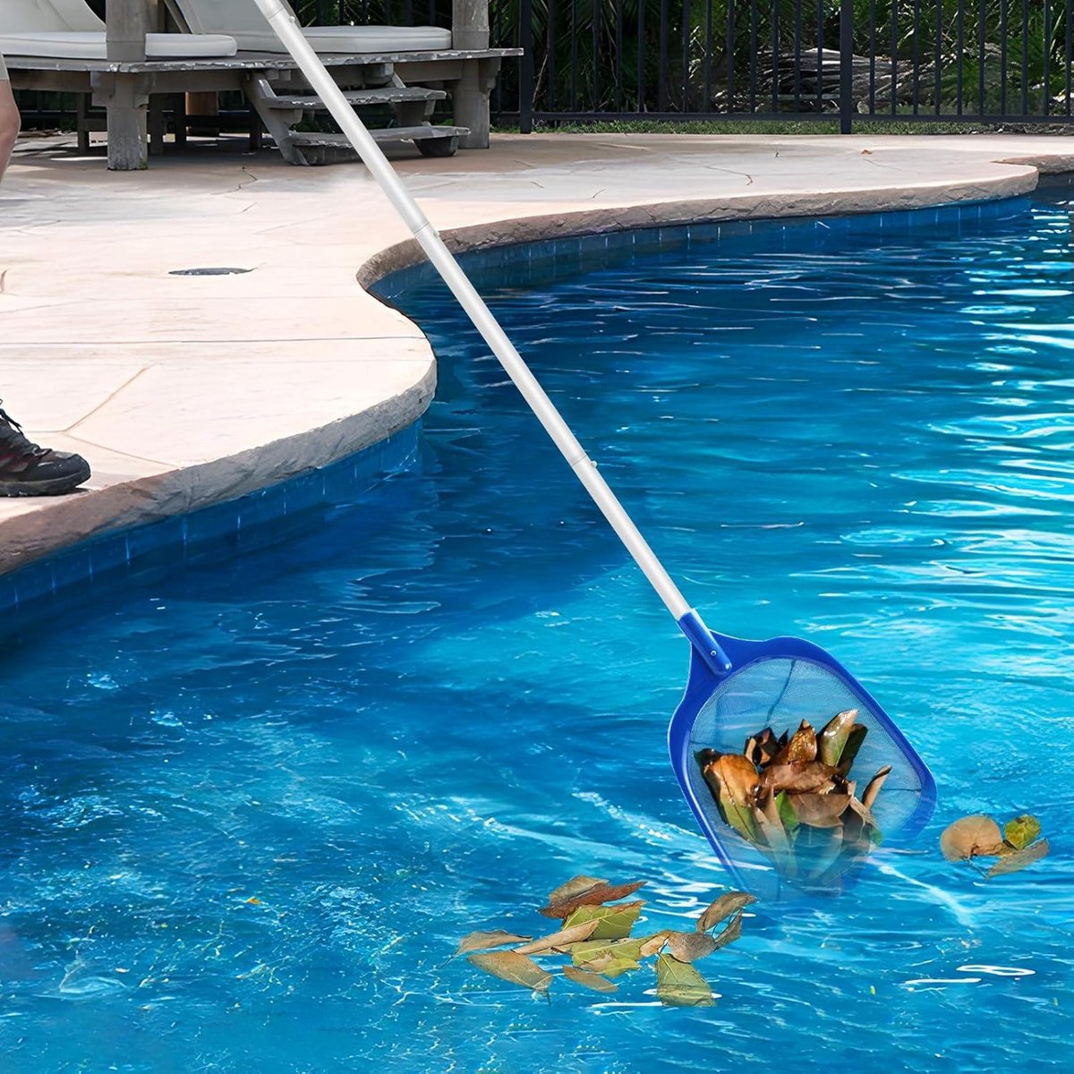 Green Harmony 160 cm skimmer zwembadreiniging-schepnet-fijnmazig-13 m lange aluminium stang-175 cm diep-schepnet-voor-zwembad-spa-vijvers-whirlpools Green Harmony - Schepnet vijver