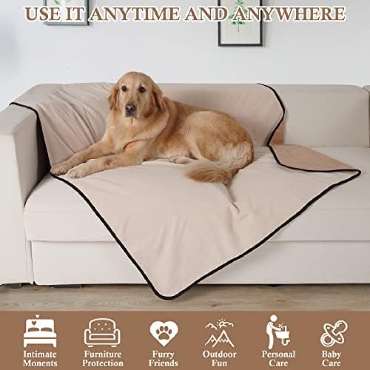 Waterdichte Hondendeken, Plasdeken, Zachte Warme Absorberende Deken voor Hond Kat voor Sofa/Bank/Bed