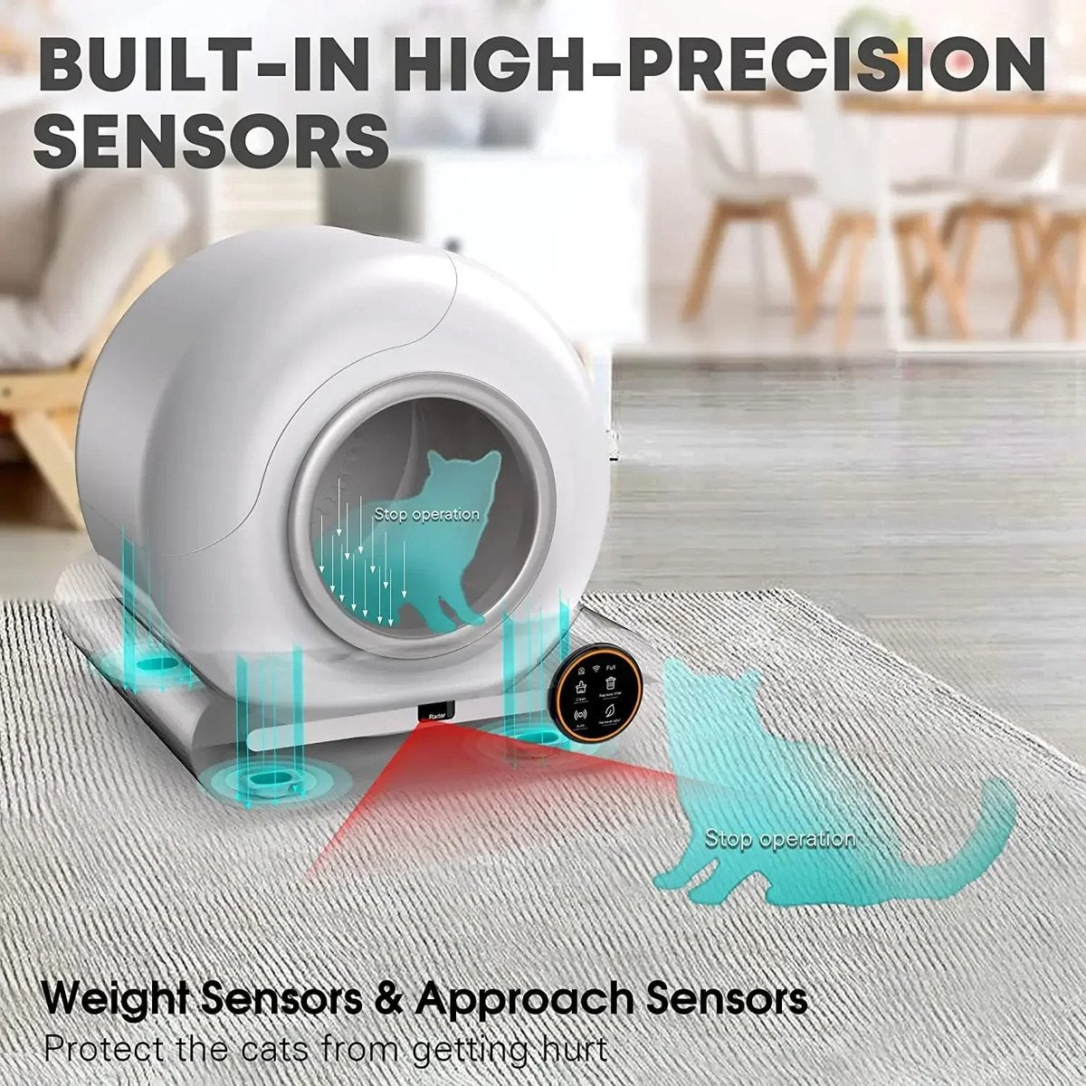 Automatic Litter Box - Self-Cleaning Litter Box - Hygienic - Smart Litter Box - Smart Technology - White