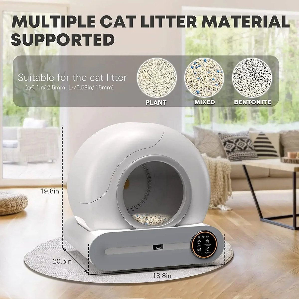 Automatic Litter Box - Self-Cleaning Litter Box - Hygienic - Smart Litter Box - Smart Technology - White