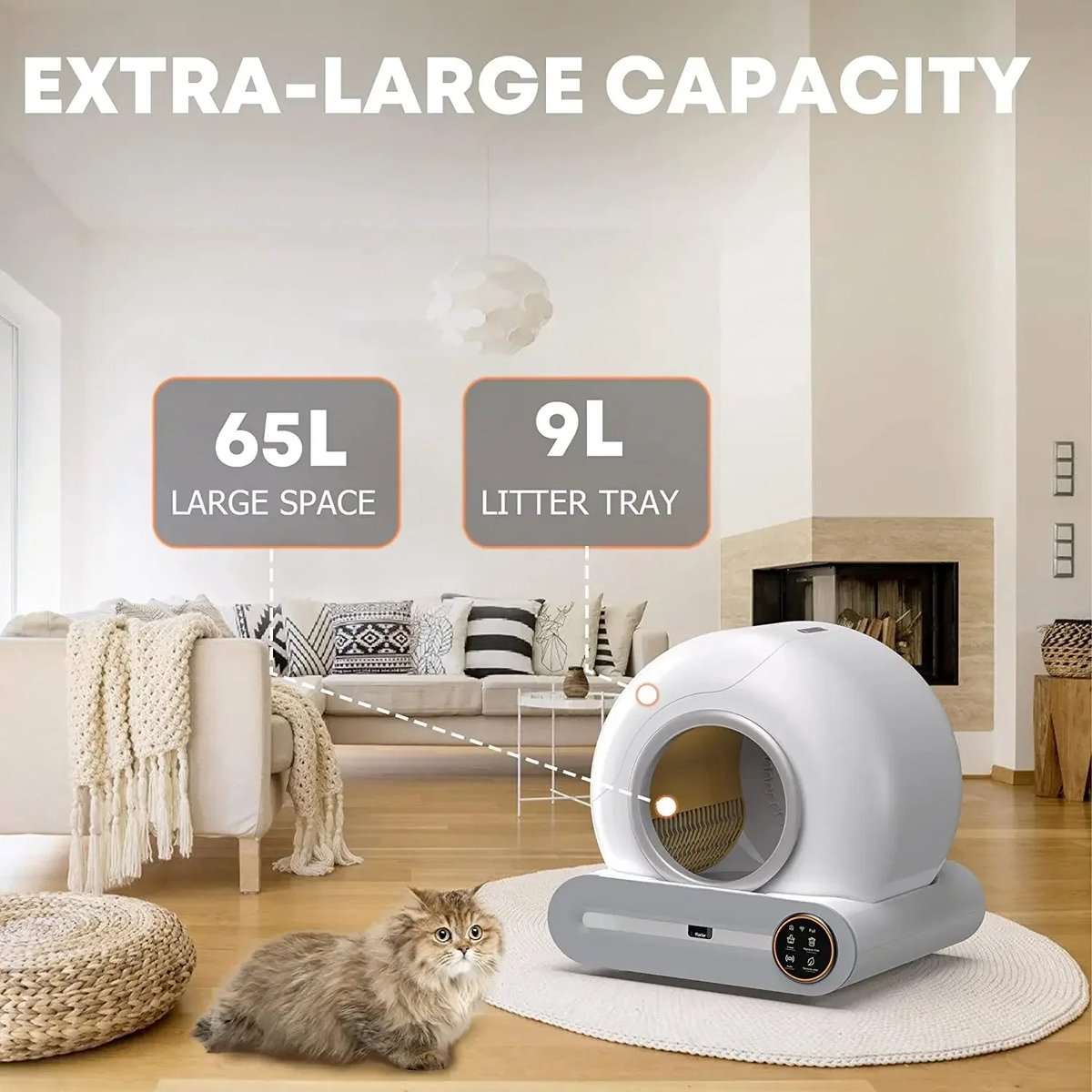 Automatic Litter Box - Self-Cleaning Litter Box - Hygienic - Smart Litter Box - Smart Technology - White