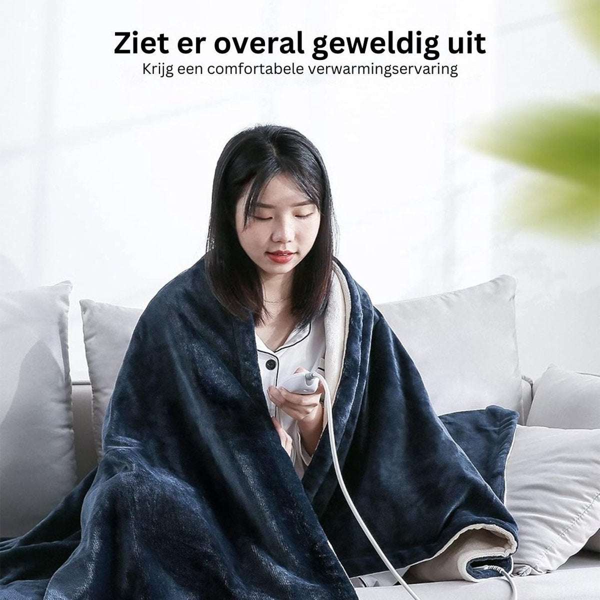 Elektrische deken - Elektrische deken 1-persoons met temperatuurregeling - Elektrische deken wasbaar - Blauw/180x130/Knuffeldeken