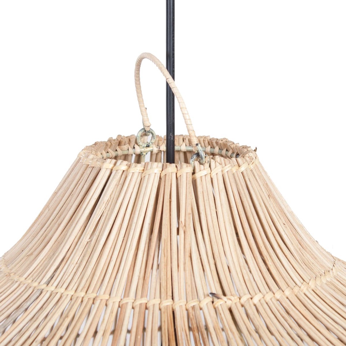 Rattan pendant lamp Twisk | 1 light | brown / natural | wood | Ø 50 cm | dining room / dining table lamp | modern design