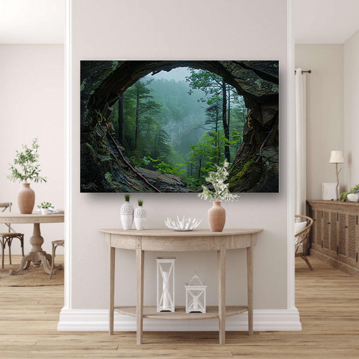 doorkijk schilderijen glas - Landschap glasschilderij - Schilderij Natuur - Landelijk schilderij - Plexiglas schilderijen - Kantoor accessoires acrylglas 120x80 cm