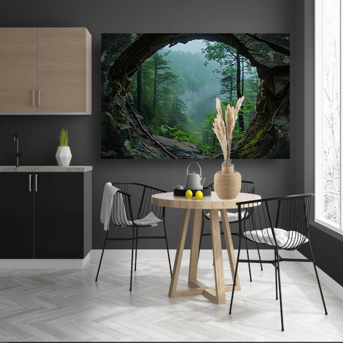 doorkijk schilderijen glas - Landschap glasschilderij - Schilderij Natuur - Landelijk schilderij - Plexiglas schilderijen - Kantoor accessoires acrylglas 120x80 cm