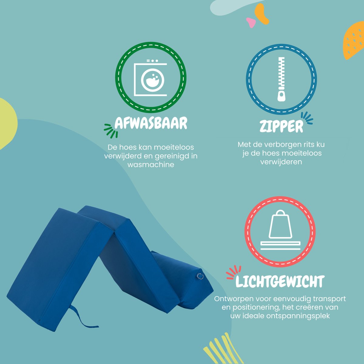 Opvouwbare Matras - Zitbed - Opvouwbare matras voor kinderen - Logeermatras Opvouwbaar - Campingmatras - Opvouwbaar Logeerbed 1 Persoons