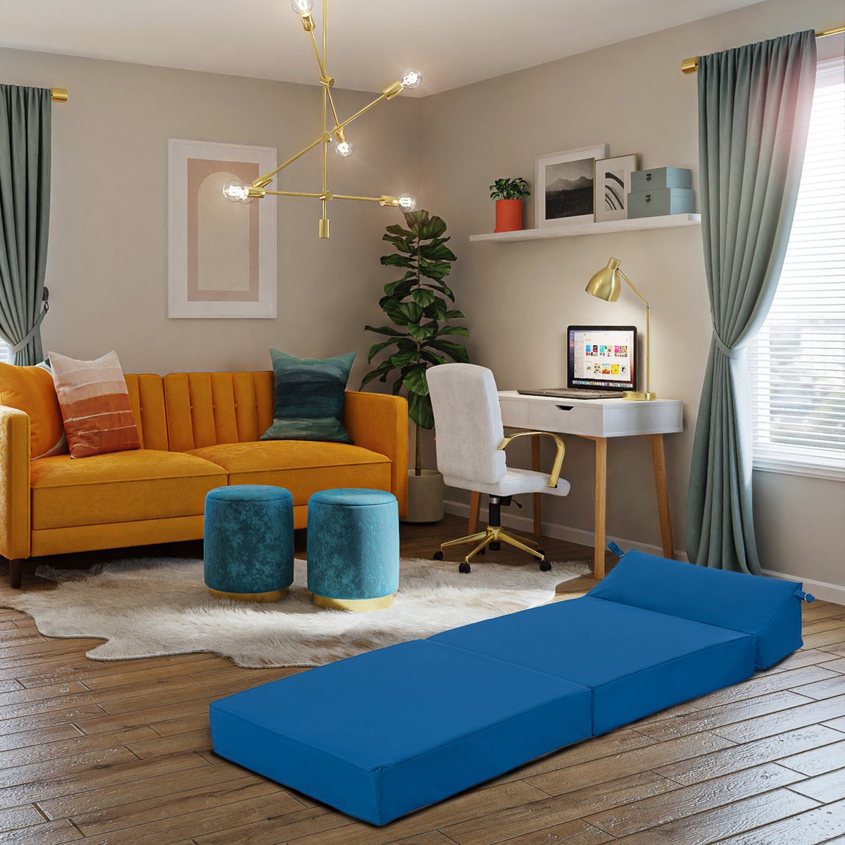 Opvouwbare Matras - Zitbed - Opvouwbare matras voor kinderen - Logeermatras Opvouwbaar - Campingmatras - Opvouwbaar Logeerbed 1 Persoons