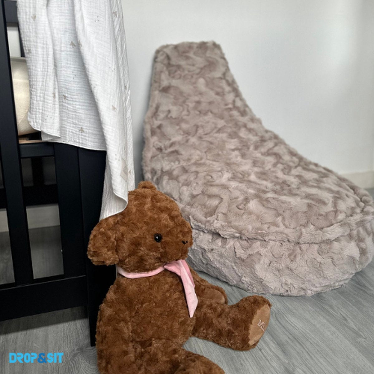 Drop & Sit Stoel Zitzak Bont - Roze - Junior - Voor Binnen