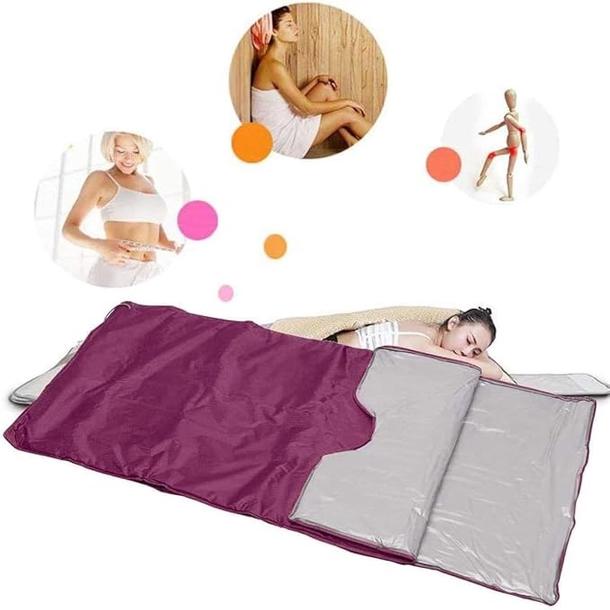 Saunadeken - Infrarood - Thuissauna - Detox en Gewichtsverlies - Paars