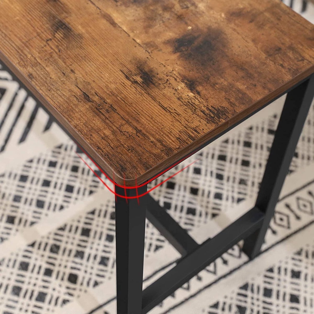 Benches for dining table - set of 2 - kitchen benches - 108 x 32.5 x 50 cm - vintage brown/black