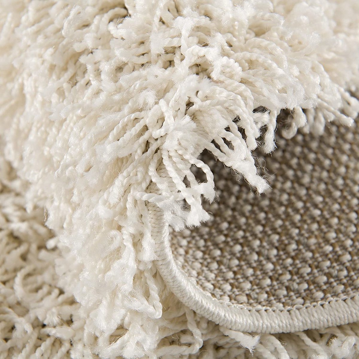 Loca Shaggy Vloerkleed Crème - 150 CM - Hoogpolig Vloerkleed - Tapijt Woonkamer, Slaapkamer