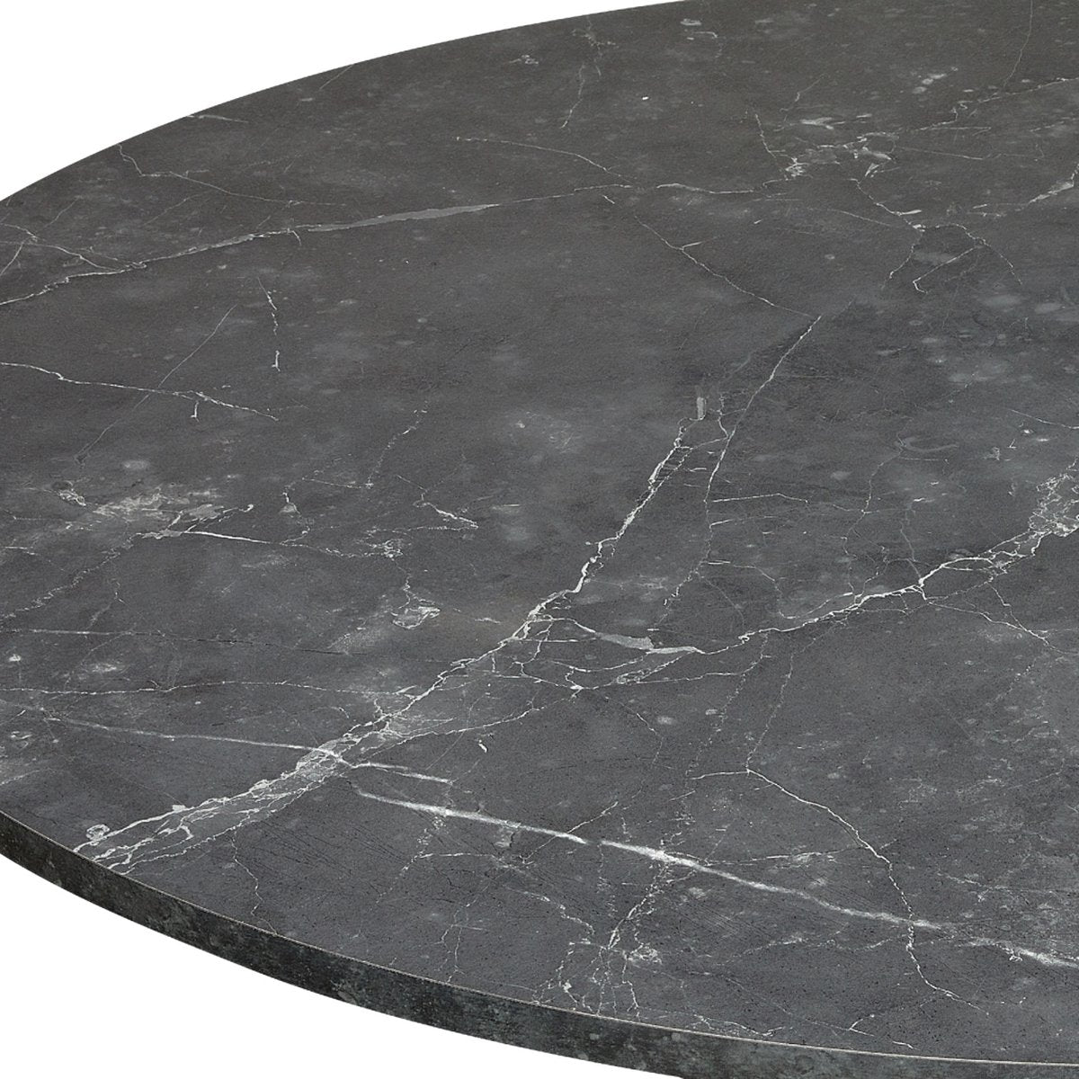 Eettafel Heeze - Marmer - Zwart - Ø 110 cm - 74 cm hoog - Rond - Eetkamertafel - Keukentafel