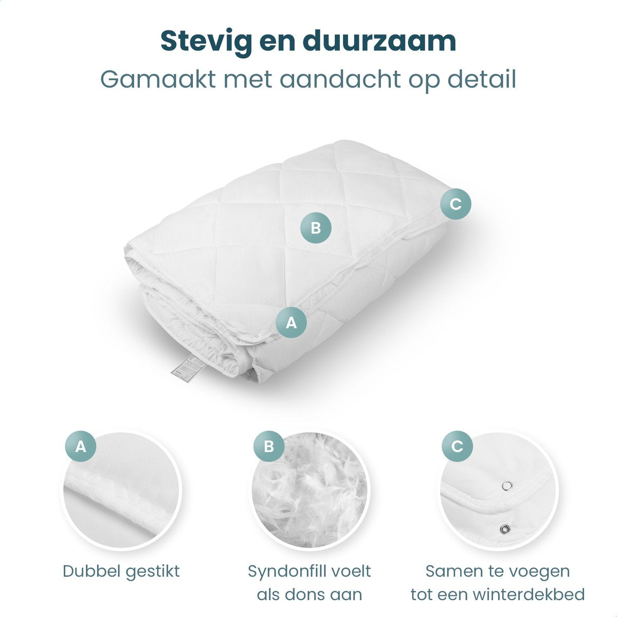 Luxe 4-seizoenen dekbed 200 x 220 - Hotelkwaliteit - Antiallergisch - Zomerdekbed & Winterdekbed
