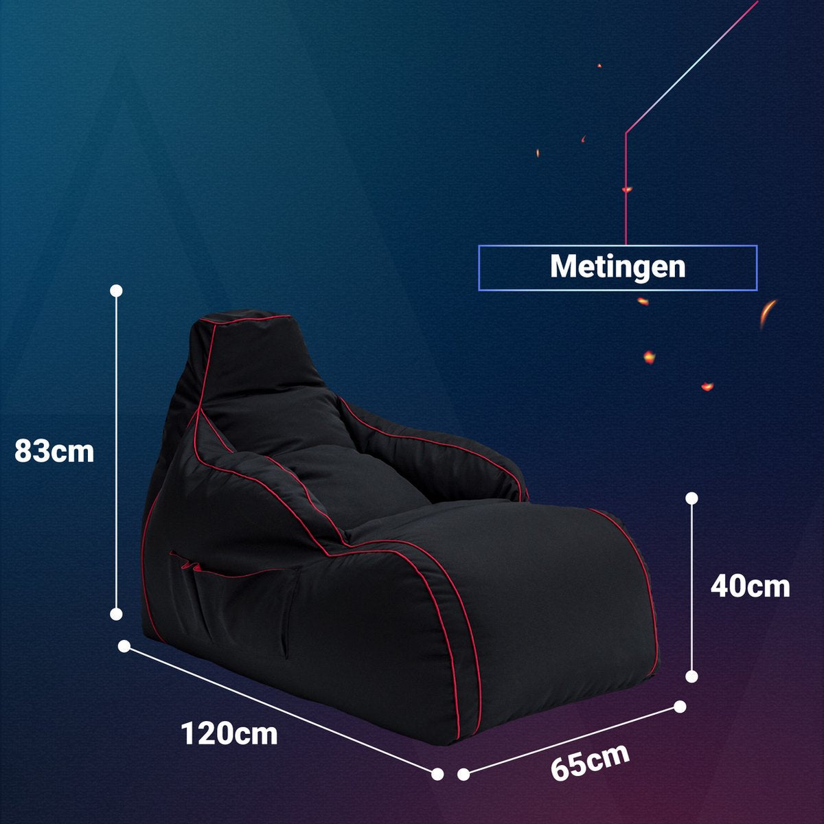 Gaming Zitzak - Zitzak Volwassenen - Binnen Bean Bag - Grote Zitzak - Woonkamer Zitzakken voor Gamer - Ligstoel Zitzak xxl