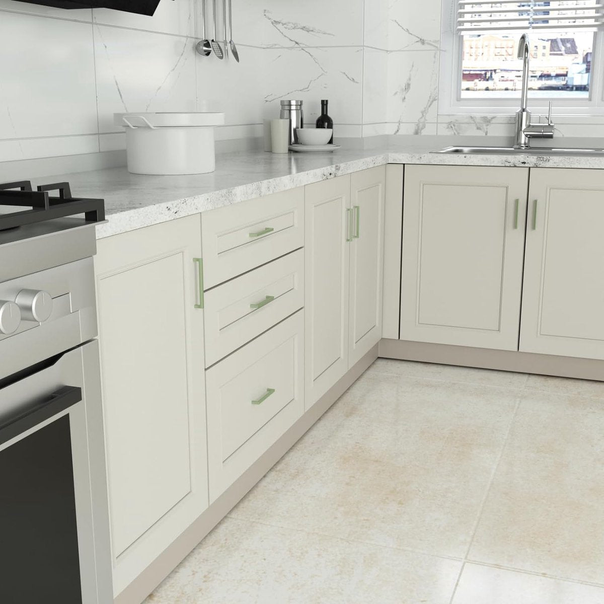 10 kastgrepen, keukengrepen, groen, deurgrepen, keuken, 160 mm, keukenmeubelgrepen, handgrepen voor keukenkasten