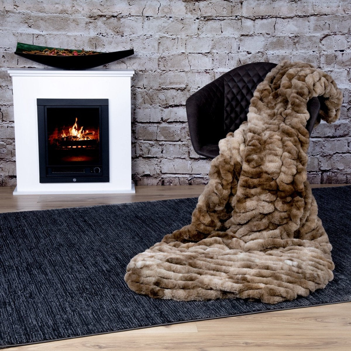 Lalee Luxe pluizige fleece deken - Plaid - Zachte deken - 150x200 - Bruin